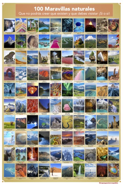 Póster Raspable - 100 Maravillas naturales que debes visitar antes de morir